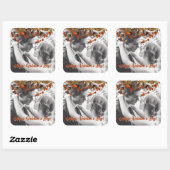 Oranje Bruin Loof Overlay Voeg Uw Eigen Foto Toe Vierkante Sticker (Vel)