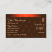 Oranje bruin met Initialen Pattern Professional Visitekaartje (Achterkant)