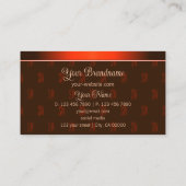Oranje bruin met Monogram Pattern Professional Visitekaartje (Achterkant)