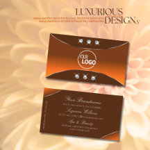 Oranje bruin met zilverdecor-juwelen en Logo