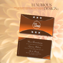 Oranje bruin met zilverdecor-juwelen en Logo Visitekaartje