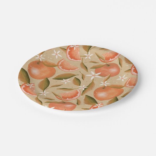 Oranje bruin papieren bordje (Gekanteld)