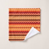 Oranje bruin retro gestreept bad handdoek (Wasdoekje)