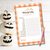 Oranje bruin Retro Minimal Pompoen Wensen voor Bab