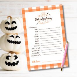 Oranje bruin Retro Minimal Pompoen Wensen voor Bab