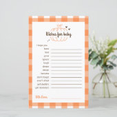 Oranje bruin Retro Minimal Pompoen Wensen voor Bab (Staand voorkant)