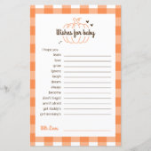 Oranje bruin Retro Minimal Pompoen Wensen voor Bab (Voorkant)