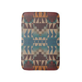 Oranje bruin rood Blauwgroen blauw tribaal mozaïek Badmat (Voorkant Verticaal)