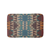 Oranje bruin rood Blauwgroen blauw tribaal mozaïek Badmat (Voorkant)
