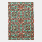 Oranje bruin rood Turquoise Green Bohemian Bali Ar Theedoek (Verticaal)