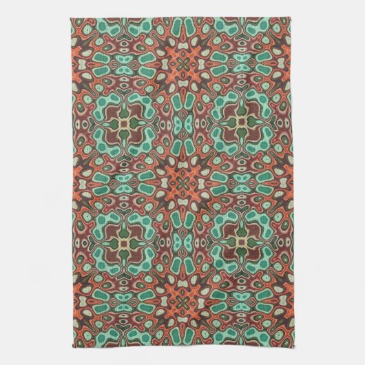Oranje bruin rood Turquoise Green Bohemian Bali Ar Theedoek (Verticaal)