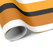 Oranje bruin streepjespatroonontwerp cadeaupapier (Rol Hoek)