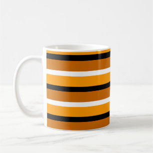 Oranje bruin streepjespatroonontwerp koffiemok