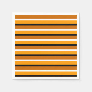 Oranje bruin streepjespatroonontwerp servet