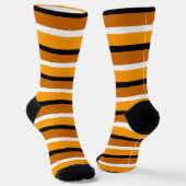 Oranje bruin streepjespatroonontwerp sokken (Gebogen)