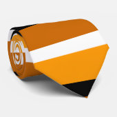 Oranje bruin streepjespatroonontwerp stropdas (Opgerold)