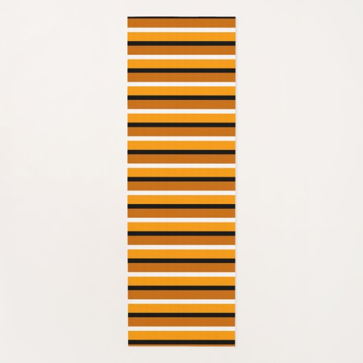 Oranje bruin streepjespatroonontwerp yogamat (Voorkant)