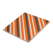 Oranje bruin striped patroon tegeltje (Zijkant)