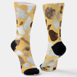 Oranje bruin terrazzo patroon sokken