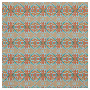 Oranje bruin Turquoise Blauw Eclectisch Stof