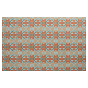Oranje bruin Turquoise Blauw Eclectisch Stof