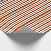 Oranje bruin verticaal strepenpatroon cadeaupapier (Hoek)