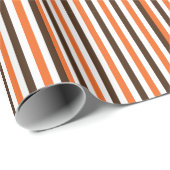 Oranje bruin verticaal strepenpatroon cadeaupapier (Rol Hoek)