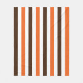 Oranje bruin verticaal strepenpatroon fleece deken (Voorkant)