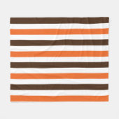 Oranje bruin verticaal strepenpatroon fleece deken (Voorkant (Horizontaal))