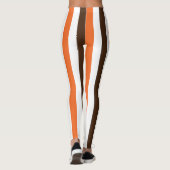 Oranje bruin verticaal strepenpatroon leggings (Achterkant)