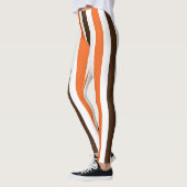 Oranje bruin verticaal strepenpatroon leggings (Links)