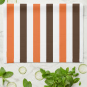 Oranje bruin verticaal strepenpatroon theedoek (Gevouwen)
