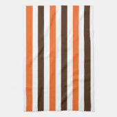 Oranje bruin verticaal strepenpatroon theedoek (Verticaal)