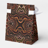 Oranje Bruin Witte Nieuwe Deco Patroon Bedankdoosjes (Achterkant)