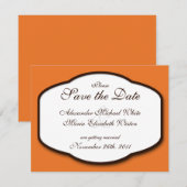 Oranje Bruin & Witte Trouw Save the Dates Kaart (Voorkant / Achterkant)