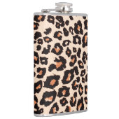 Oranje bruin zwart luipaard dierenprint heupfles (Rechts)