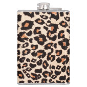 Oranje bruin zwart luipaard dierenprint heupfles (Achterkant)