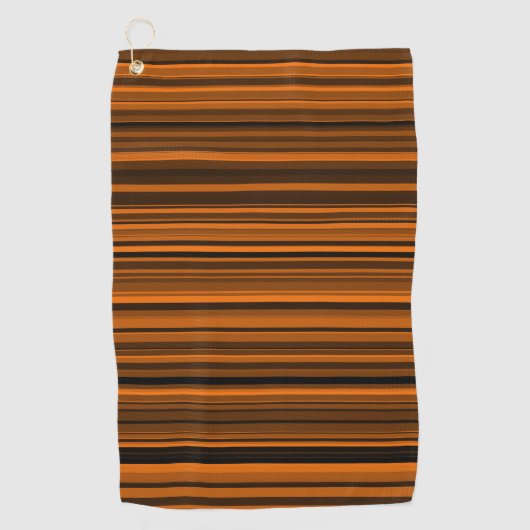 Oranje Bruin Zwart Strepen Golfhanddoek (Voorkant)