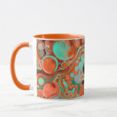 Oranje bruine Abstracte Kunst moderne koffie-Mok Mok (Links)