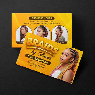 Oranje Bruine Afrikaanse Haarvlecht Salon Visitekaartje