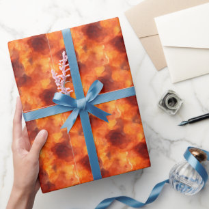 Oranje & Bruine Aquarel Abstracte Cadeaupapier