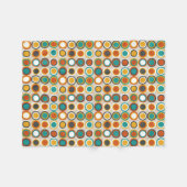 oranje, bruine, Blauwgroen Retrocirkels van 1970 Fleece Deken (Voorkant (Horizontaal))