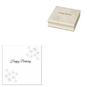 Oranje bruine bloem Happy Birthday Naam toevoegen  Rubberstempel (Gestempeld)