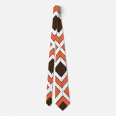 Oranje bruine diamant geometrisch stropdas (Achterkant)