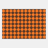 Oranje Bruine Diamantcontrolepatroon Inpakpapier Vel (Voorkant 2)