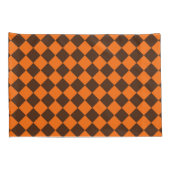 Oranje Bruine Diamantcontrolepatroon Kussensloop (Achterkant-Rechts)