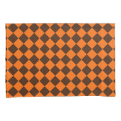 Oranje Bruine Diamantcontrolepatroon Kussensloop (Voorkant-Rechts)