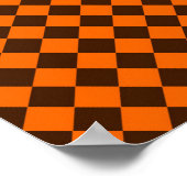 Oranje Bruine Diamantcontrolepatroon Poster (Hoek)
