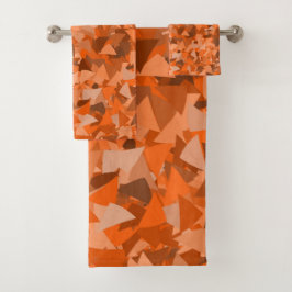 Oranje Bruine Driehoek Patroon Bad Handdoek