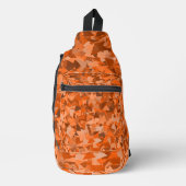 Oranje Bruine Driehoek Patroon Sling Bag (Voorkant)